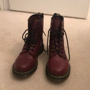 Burgundy Dr. Martens. Basically new.